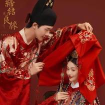 Wedding bride embroidered happy word red hijab new Chinese style veil Xiuhe suit veil scarf Xipa wedding supplies