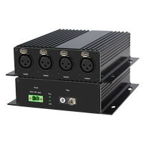 封倾 4路单向卡侬音频光端机广播级平衡无底噪杂音四路正向光纤收发器卡侬座XLR延长器24Bit 单纤FC SC ST L