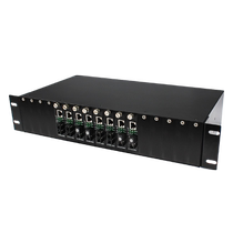 Fengqing 16-slot fiber optic transceiver rack 2u plug-in card type 100M Gigabit network optical transceiver centralized power supply card 1 optical 1 electric 1000m photoelectric converter frame dual power supply 220v-48v