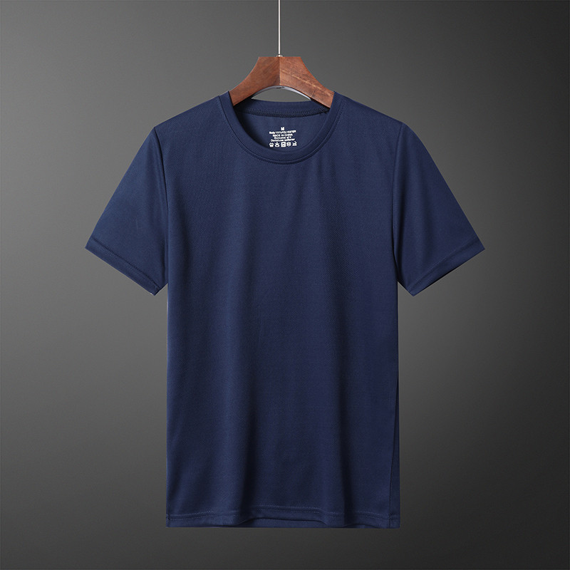 2020 Summer Men's Outdoor Round Collar Short Sleeve Speed Dry Jersey Quick Dry Sport Half Sleeve Pure Color T-Shirt Perspiration Breathable