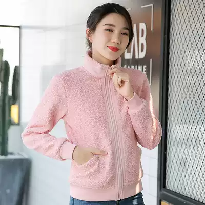 2020 Autumn Winter men and women outdoor Teddy velvet cardigan padded warm stand neck sweatshirt windproof jacket