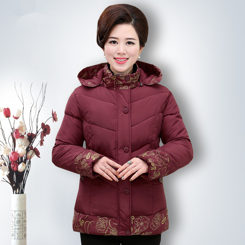 妈妈装羽绒棉衣老人衣服冬季大码中老年女装