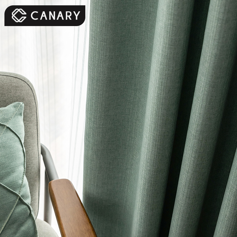Green Little Freshly Simple Nordic Wind Modern Light Luxury High-end Curtain Shading Upper Atmospheric Living Room Finished Products