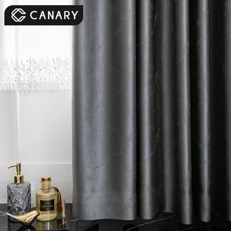 2021 New fashion advanced grey modern minimalist light extravagant and sophisticated upscale atmospheric living room window curtain fabric finished product
