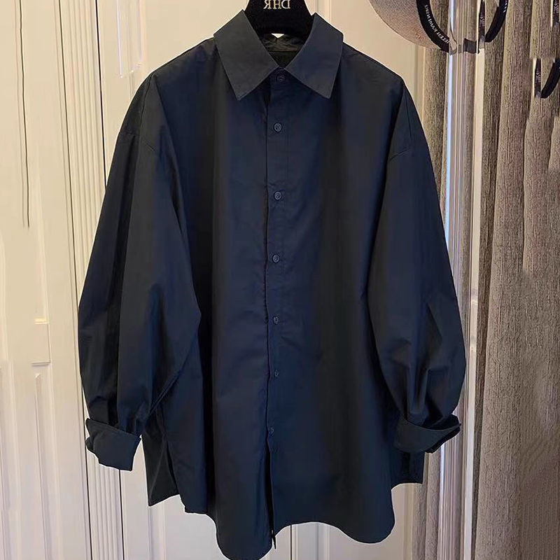 Black Shirt for Women with a Unique Design, Loose Fit, Korean Style, Fashionable Women's Clothing, Distinctive Long-Sleeve Top, Trendy Shirt for Spring and Autumn Black Shirt for Women with a Unique Design, Loose Fit, Korean Style, Fashionable Women's Clothing, Distinctive Long-Sleeve Top, Trendy Shirt for Spring and Autumn