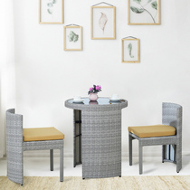 Balcony Fujii Chair Three Sets Home Containing Woven Small Table And Chairs Terrace Outdoor Creative Minima Rattan Choreography Table And Chairs Combination