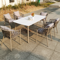Outdoor Rattan table and chairs Combined open-air Balcony Casual Rattan Chair Outdoor Patio Garden waterproof sunscreen Nordic table and chairs