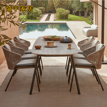 Outdoor Table And Chairs Patio Garden Waterproof Sunscreen Casual Rattan Chair Tea Table Combined Outdoor Open-air Balcony Rattan table and chairs