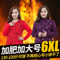 Benming year underwear suit ladies fat mm200 catties plus fertilizer plus size XXXXXL autumn clothes long pants red cotton