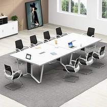 White conference table Long table Simple modern office desk chair combination Training table Negotiation table Meeting room rectangular