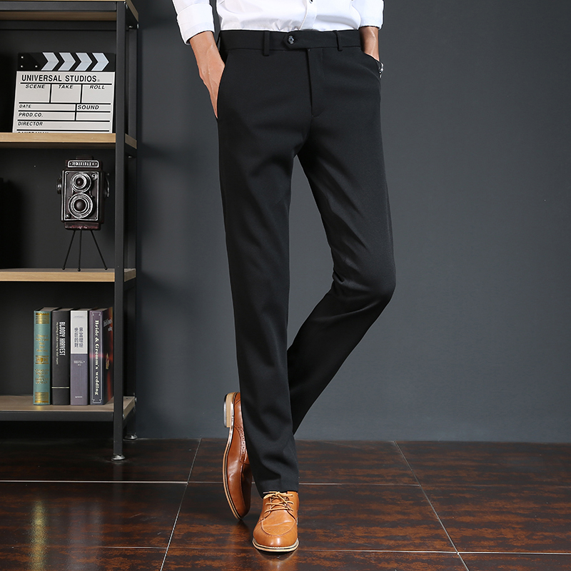 Leisure pants men fix straight pants thin pants business Korean trend suit pants mens pants dress