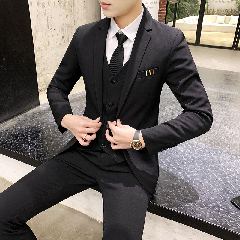 Men's Western-style suit Han version Body Suit Casual Business Positive Dress Groom Groom Gown Male Coat