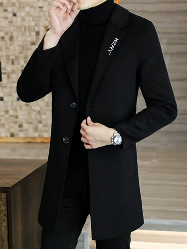 Длинное демисезонное шерстяное шерстяное пальто, элитный плащ, двусторонная куртка для отдыха, в корейском стиле, средней длины