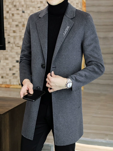 Длинное демисезонное шерстяное шерстяное пальто, элитный плащ, двусторонная куртка для отдыха, в корейском стиле, средней длины