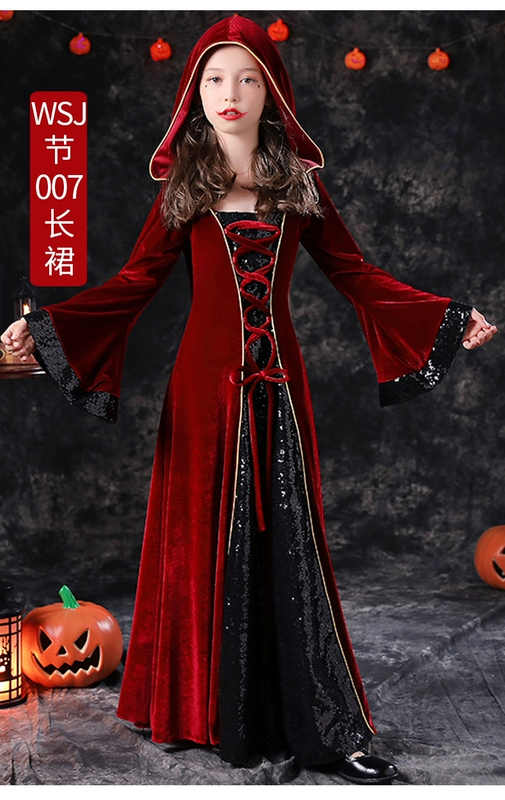 Halloween Trẻ Em Trang Phục Bé Gái Trang Phục Hóa Trang Phù Thủy Đầm Váy Bé Gái Bé Cosplay Đầm Công Chúa