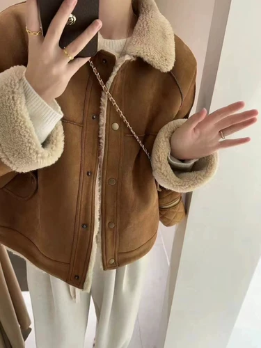 Демисезонная бархатная утепленная куртка, 2023, в корейском стиле