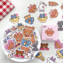 Cute Creative Children Adhesive Sticker Hand Ledger Fatter 44 Desktop Personality Mobile Phone Computer Stickers Cartoon Expression Bag Stickers and Paper Ins Hearts Decorations Small Stickers