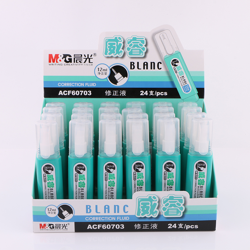 Morning light correction fluid ACF60703 modified misliquid steel head correction liquid coating modified liquid Wigrui correction fluid 12ml