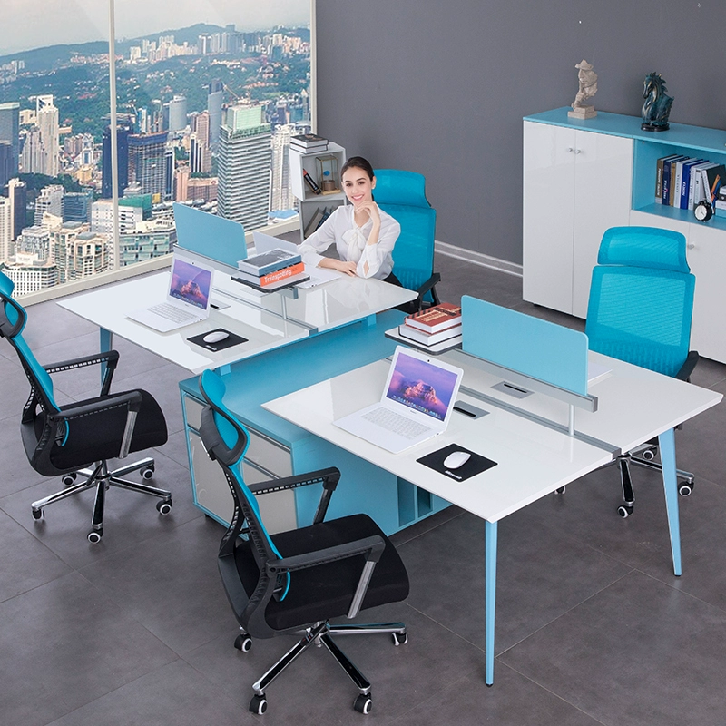 Bàn ghế nhân viên kết hợp màn hình bàn giả sơn nội thất văn phòng đơn giản bàn văn phòng hiện đại - Nội thất văn phòng