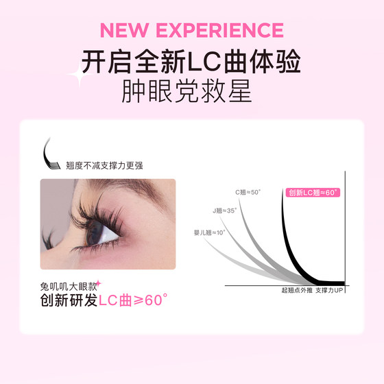 Mr. Wish rabbit false eyelashes with swollen eye bubbles to enlarge the eyes and curl up the artifact segmented lazy eyelashes for women natural