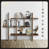 Splashing ink thick wood bookshelf floor rack childrens bookcase simple style high value practical beauty House