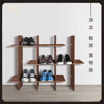 Deep reading solid wood shoe rack floor shelf simple style high color value practical beauty House