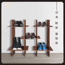 Return solid wood shoe rack floor shelf simple style high color value practical beauty House