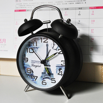 Paris Tower European creative art metal bedside alarm clock personality luminous fashion table bell clock clock clock