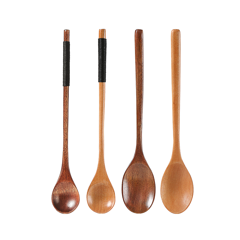 日本木勺勺子长柄汤匙吃饭用调羹家用木头木质餐具汤勺小号蜂蜜勺