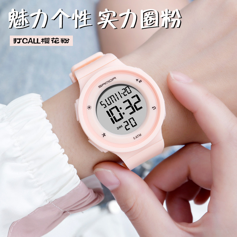 Watch female simple temperament ins wind student sports waterproof junior high school girl Korean fashion luminous electronic watch