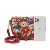 Летняя сумка, небольшая дизайнерская ткань, ремешок для сумки на одно плечо, с медвежатами