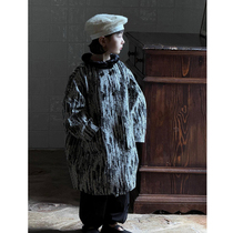 Korean childrens clothing childrens coat 2024 autumn new design color-blocked double-breasted mid-length coat for boys and girls