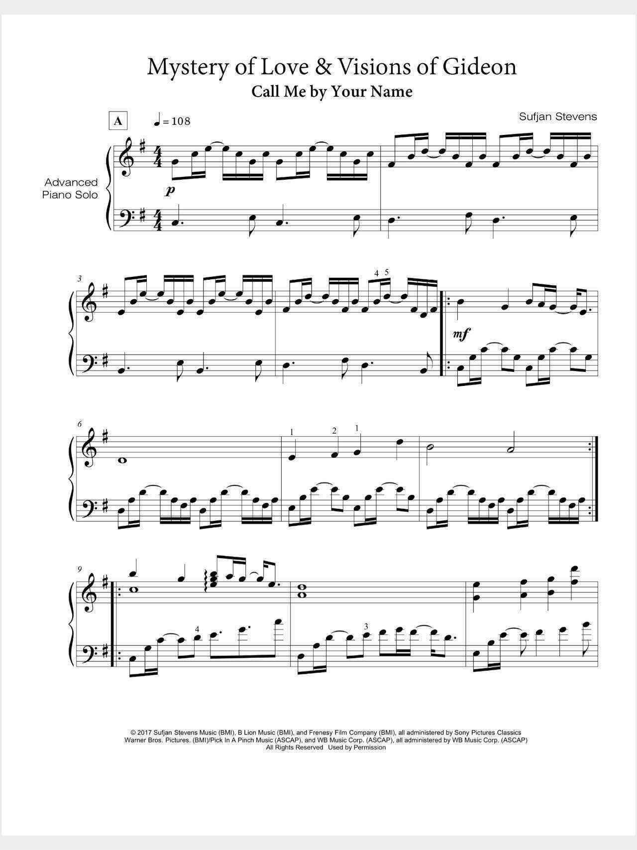 Mysteries of Love Visions of the Gideon CallMebyYourName] The piano spectrum-Taob