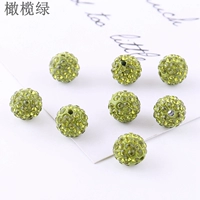 Оливково-зеленые 10 алмазных шариков диаметром 10 мм.