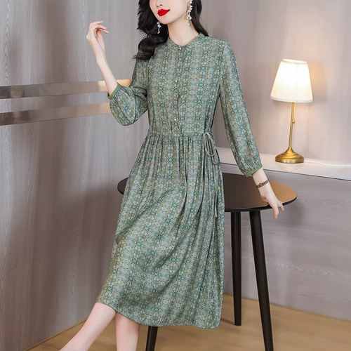 Осеннее платье, корсет для матери, юбка, большой размер, в цветочек, 2025 года, в западном стиле