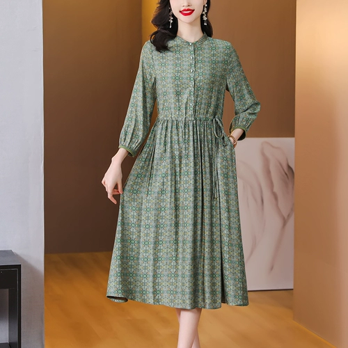 Осеннее платье, корсет для матери, юбка, большой размер, в цветочек, 2025 года, в западном стиле