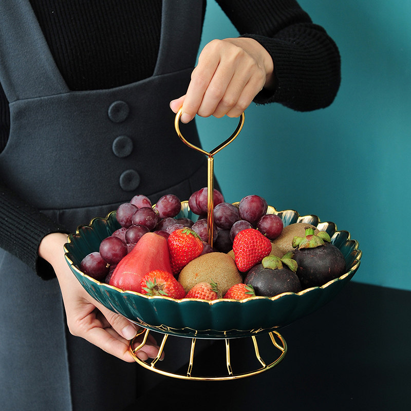 Nordic Wind Ceramic Fruit Pan Living Room Home Modern Minima Creative American Light Lavish Tea Table Dried Fruit Pan Small Delicacy