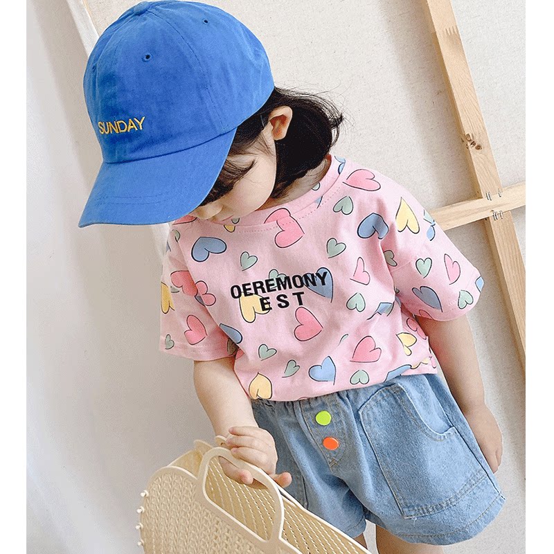 Girl 2022 new short sleeves T-shirt children dress girl foreign blouses children Summer undershirt female baby Single T
