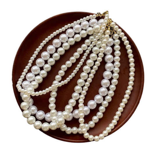 Elegant children's white pearl necklace for girls