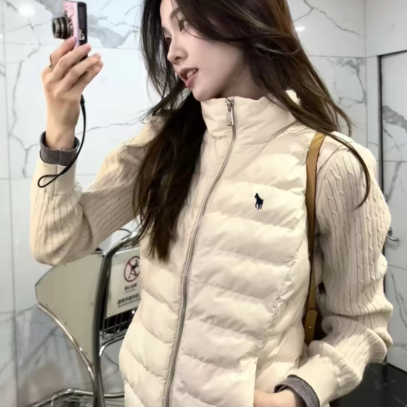Stand Collar Warm down Vest for Women, New Autumn and Winter Style, Lightweight Sleeveless Padded Vest for Layering