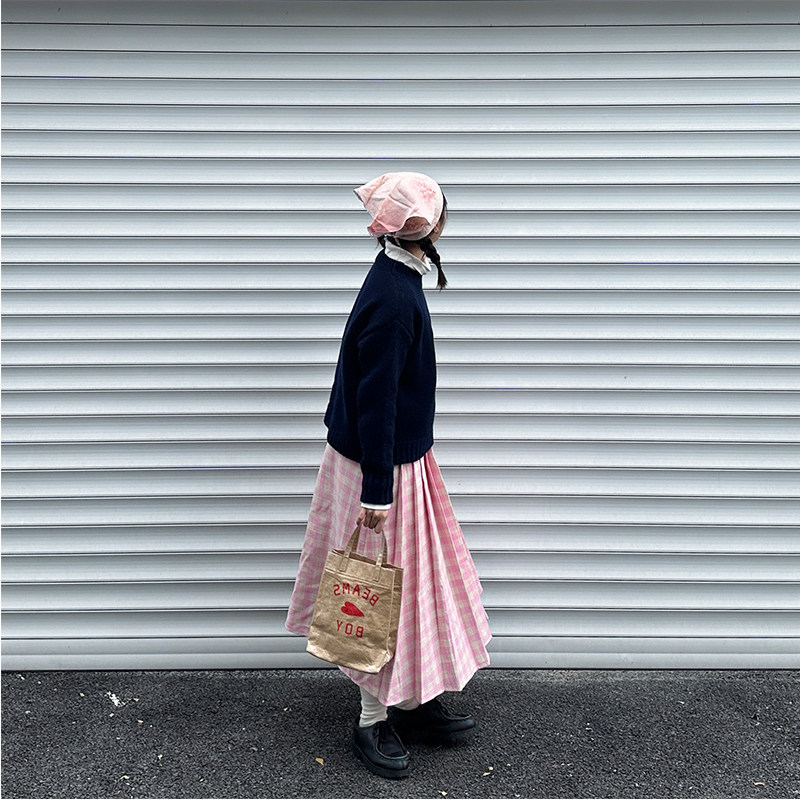 Sunny Shop Sweet Kind Girl Pink - fold skirt with long half skirt