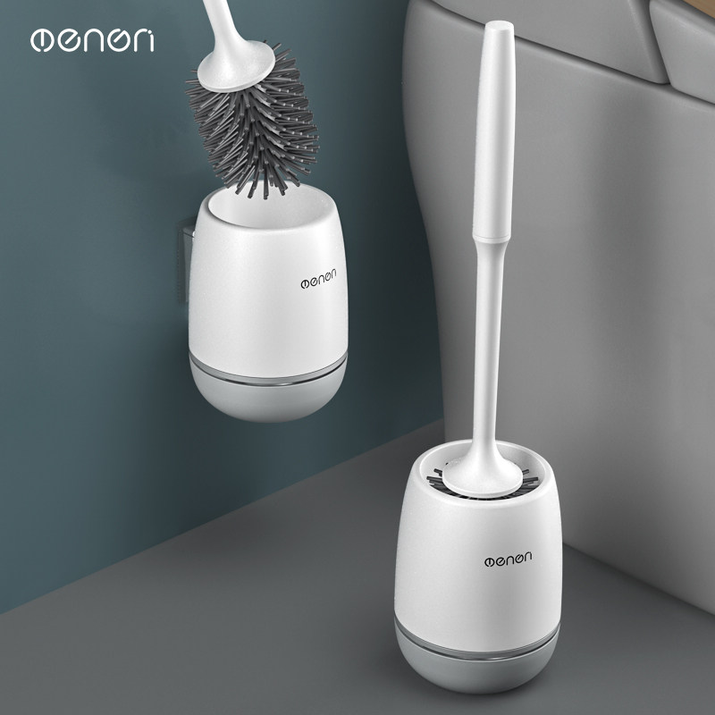 Toilet Brush to Dead Angle Wash Toilet Brush Wall-mounted Long Handle Soft Hairbrush Hanging Wall Style Home Toilet Cleaning Suit-Taobao