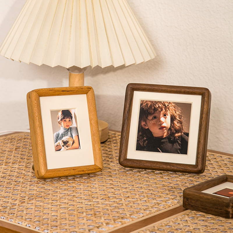 Solid Wood Mortise and Tenon Construction, Comes with Cardboard to Make Small Photo Frames for Polaroid 3X4 5inch Mini Creative Children's Mini Display Stand
