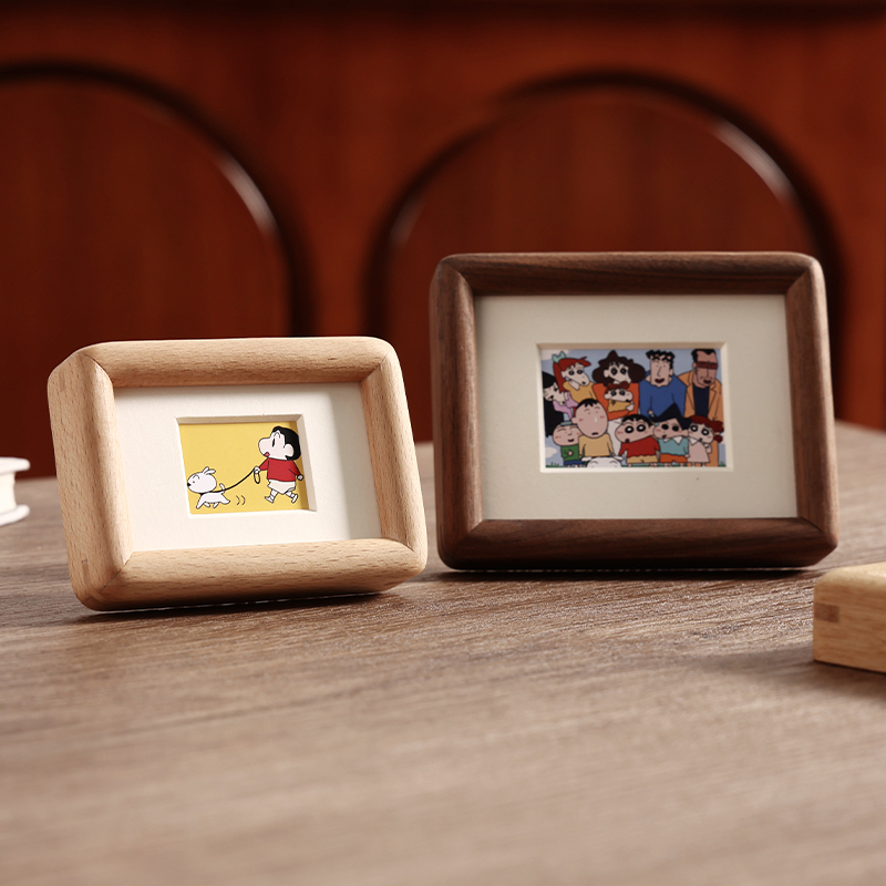 Mini Solid Wood Small Photo Frame with Mortise and Tenon Joints, Three-Inch 3inch 6inch Photo Frame for DIY Polaroid Display, 5inch Wooden Ornament