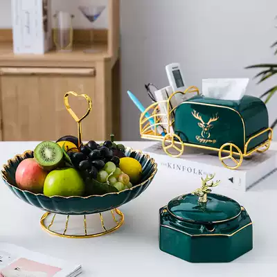 Fruit plate Nordic light luxury style snack plate household living room coffee table decoration creative personality fruit plate high-end dried fruit basin
