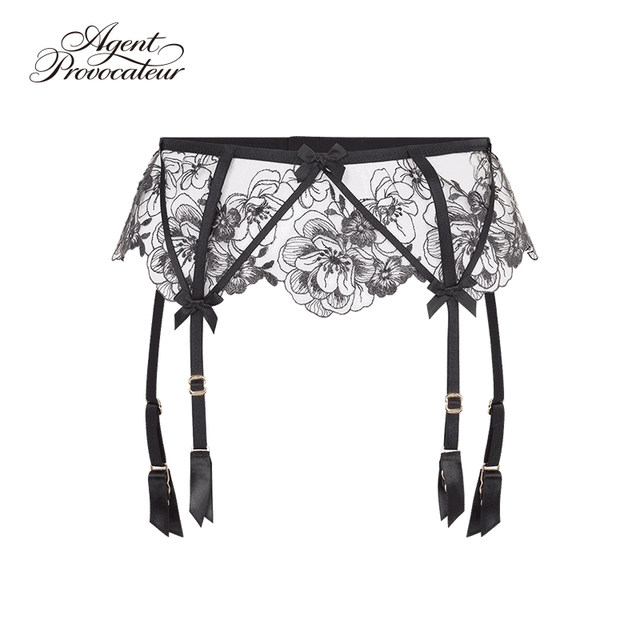 KALIA tulle embroidered garter belt ຕົວແທນອັງກິດ Provocateur stockings fixed belt AP underwear