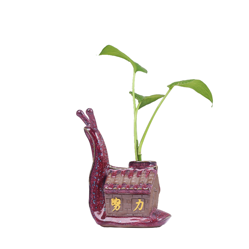 Chinese cartoon copper money plant grass hydroponic flower pot ceramic creative move aquatic the plants vessel restoring ancient ways without hole