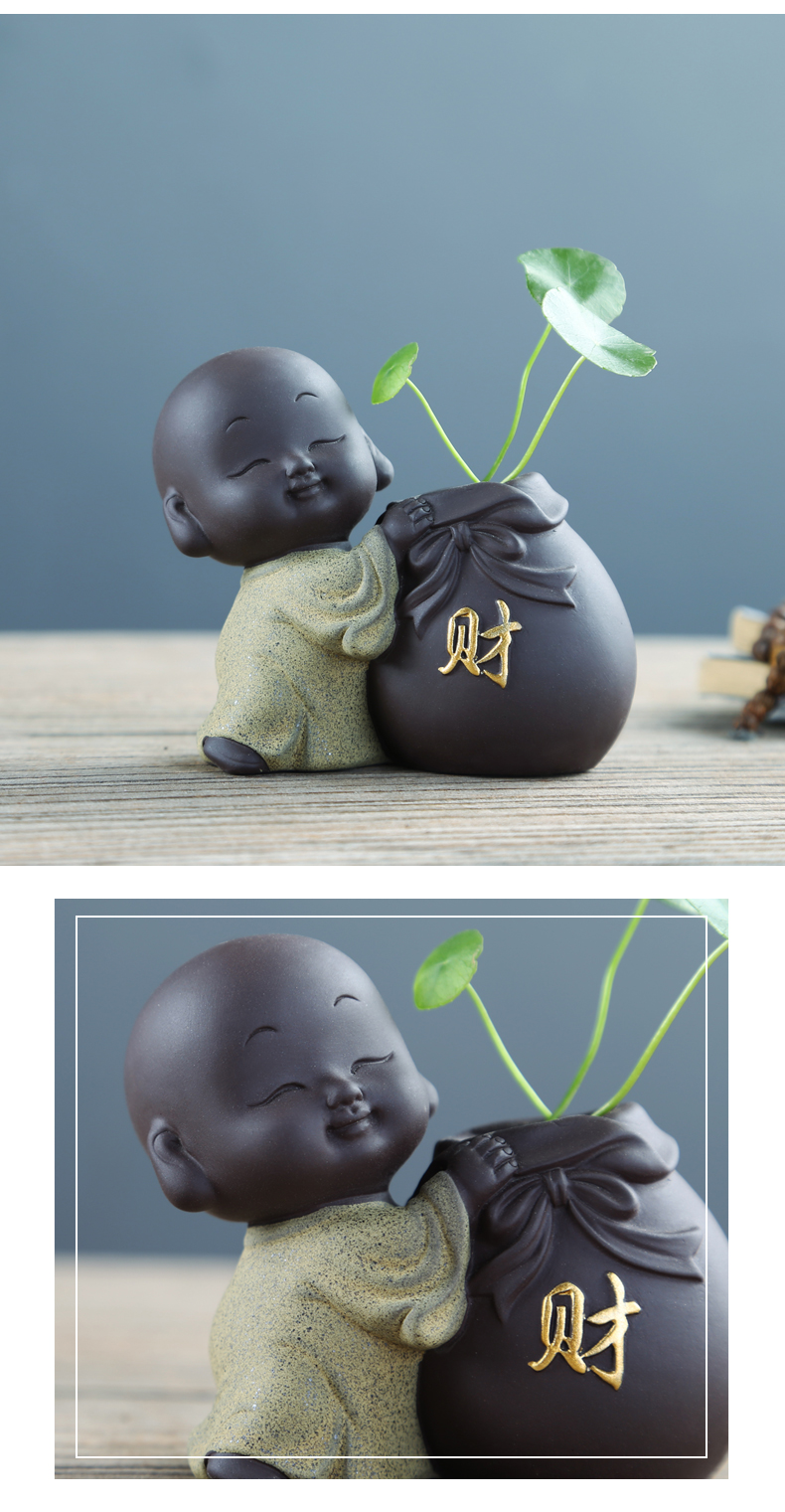 Chinese zen violet arenaceous the young monk hydroponic flower pot ceramic copper grass floret in other aquatic the plants vessels