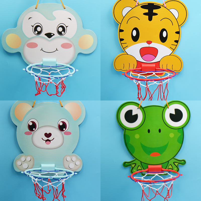 Children's indoor free hole basketball frame shooting rack leather ball boys small children can lift hanging ball shooting toy