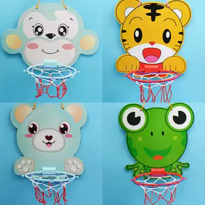Children's indoor punch-free basketball frame shooting rack ball boy child can lift hanging ball shooting toy